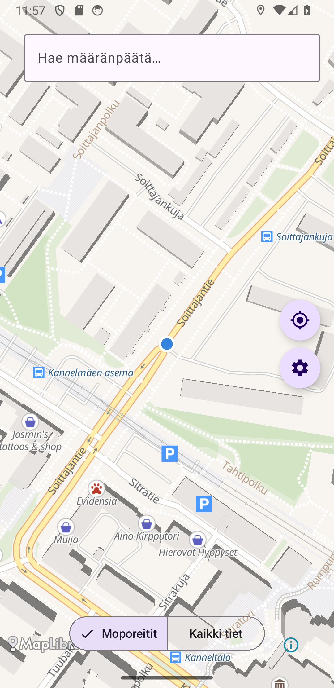 MopoAppi map view